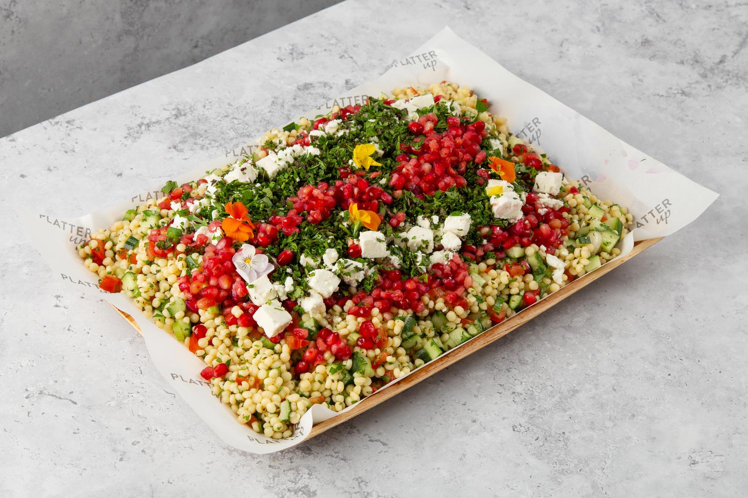 Tabbouleh Salad with Couscous, Feta, Pomegranate 