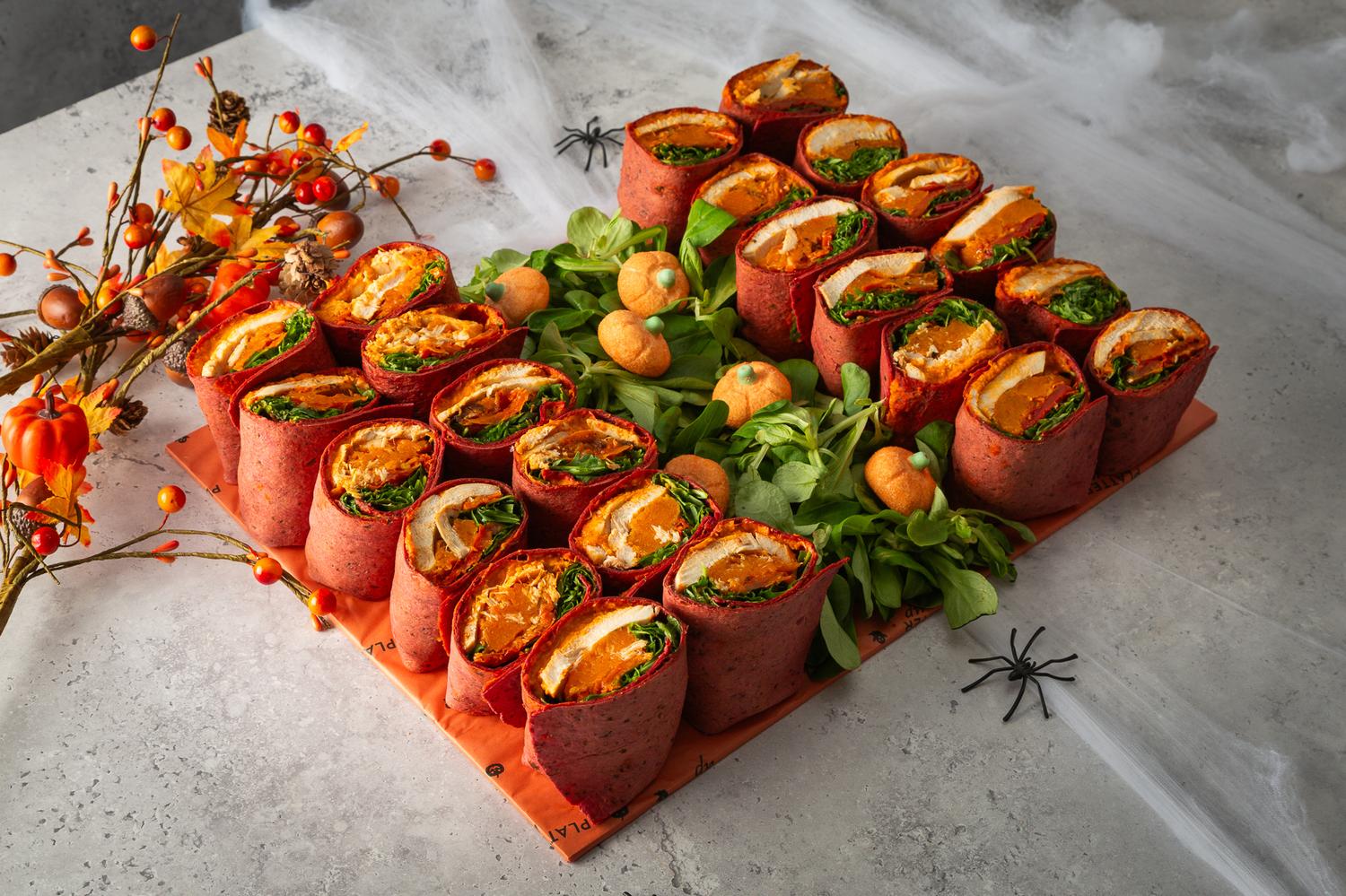 Halloween Spiced Chicken and Pumpkin Wraps