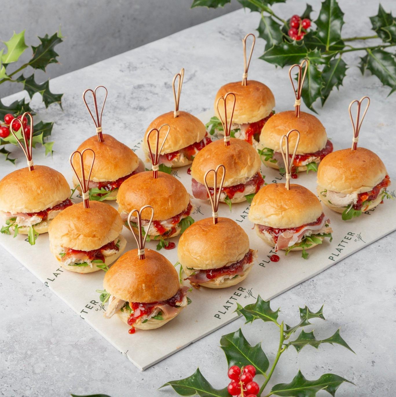Turkey, Prosciutto, Brie, & Cranberry Sliders - 12