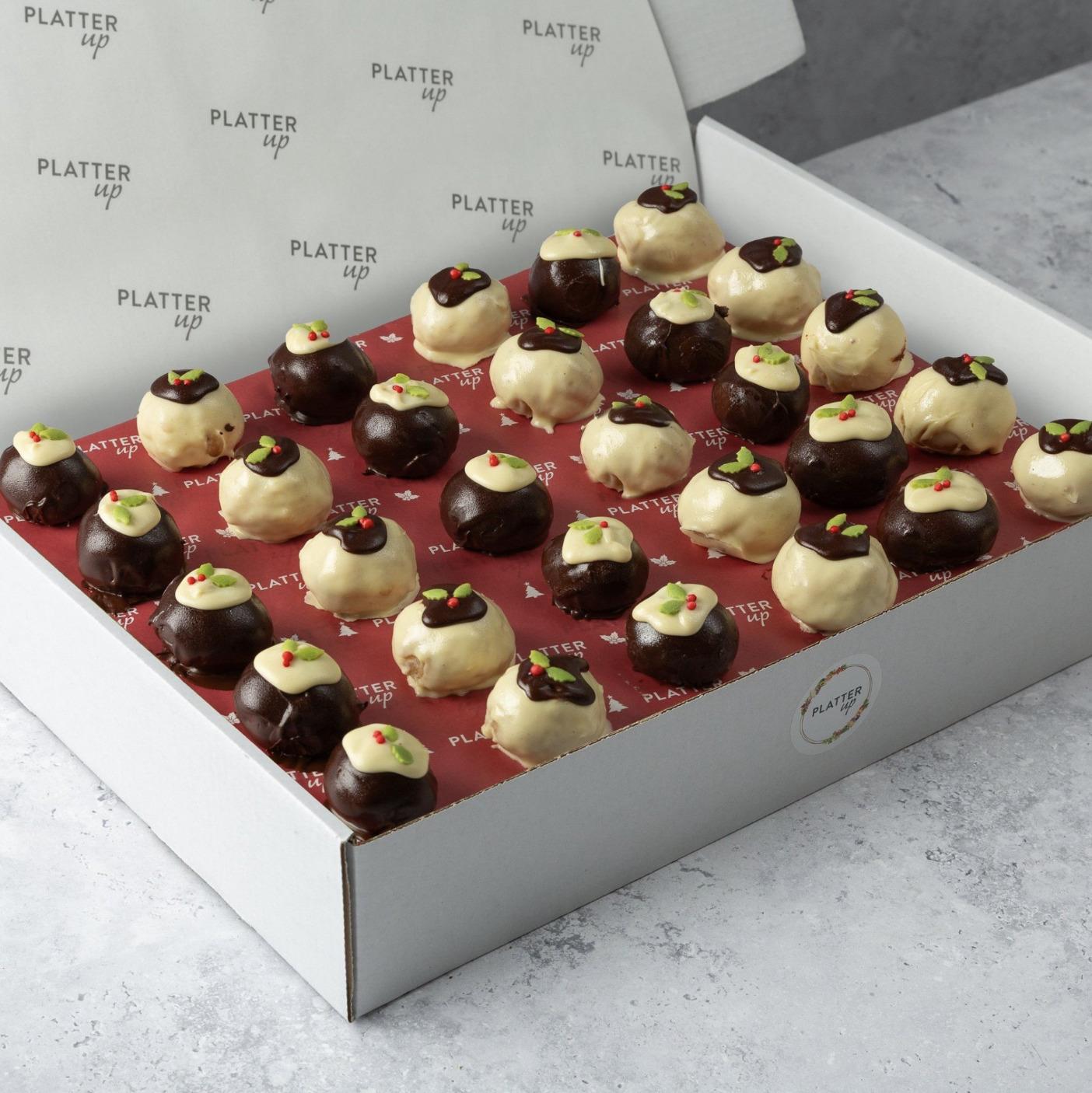 Mini Christmas Pudding Truffles Canapé – 30
