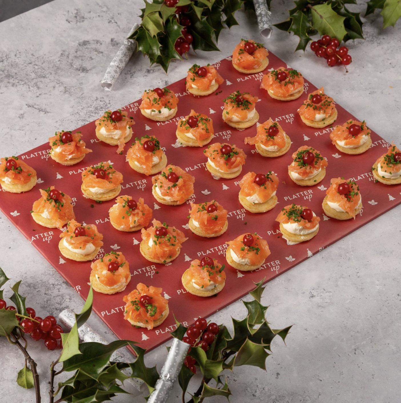 Smoked Salmon and Cream Cheese Blinis Canapé – 30