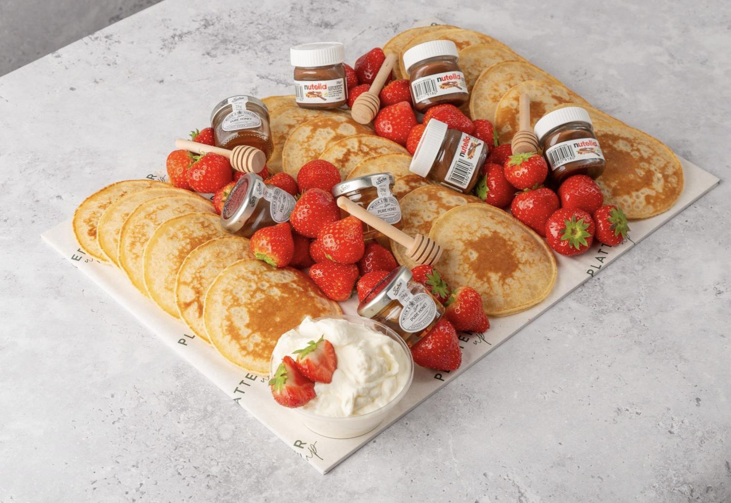 Pancake Platter with Strawberries and Cream - 22