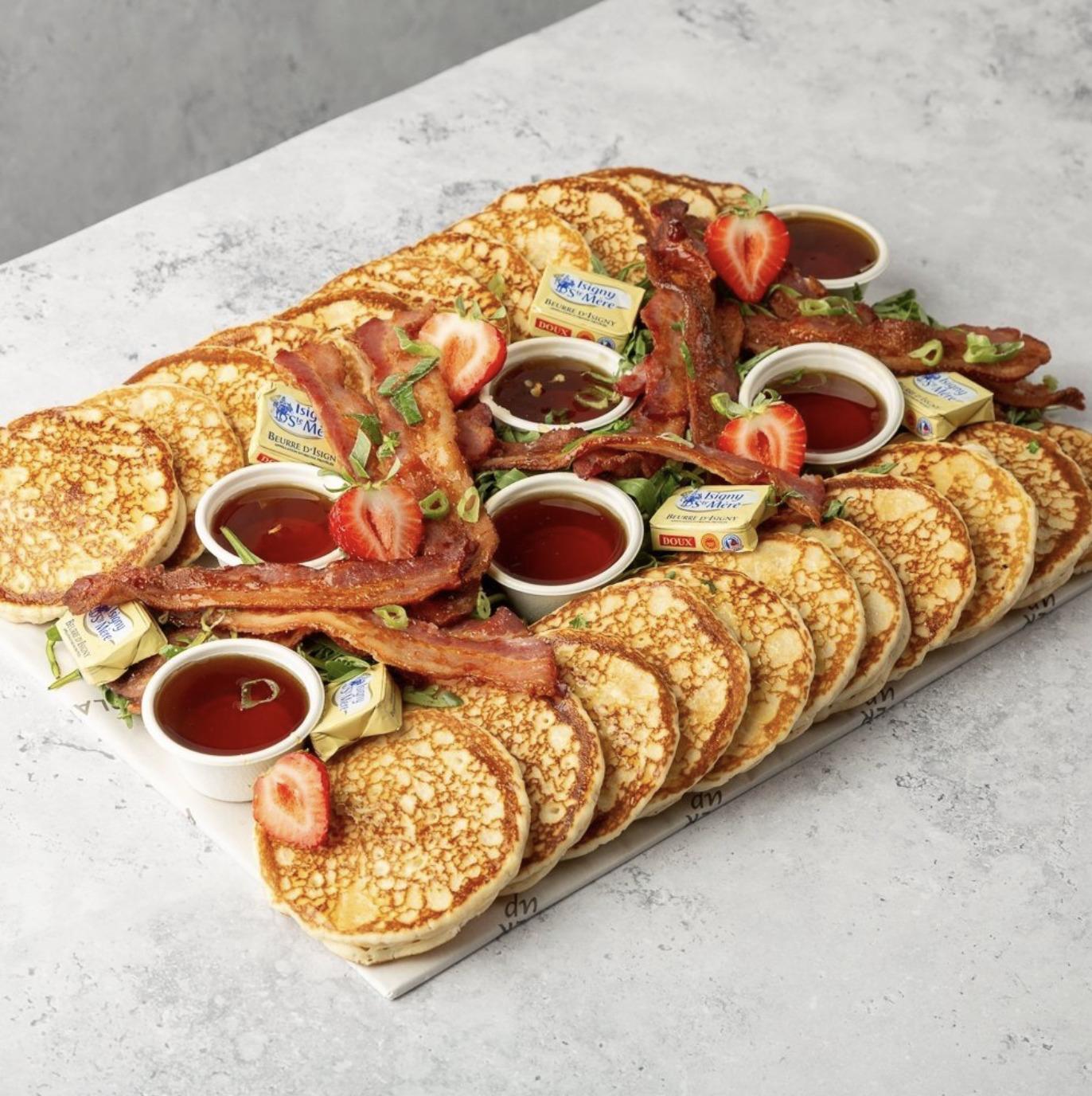 Pancake Platter with Bacon and Maple Syrup - 22