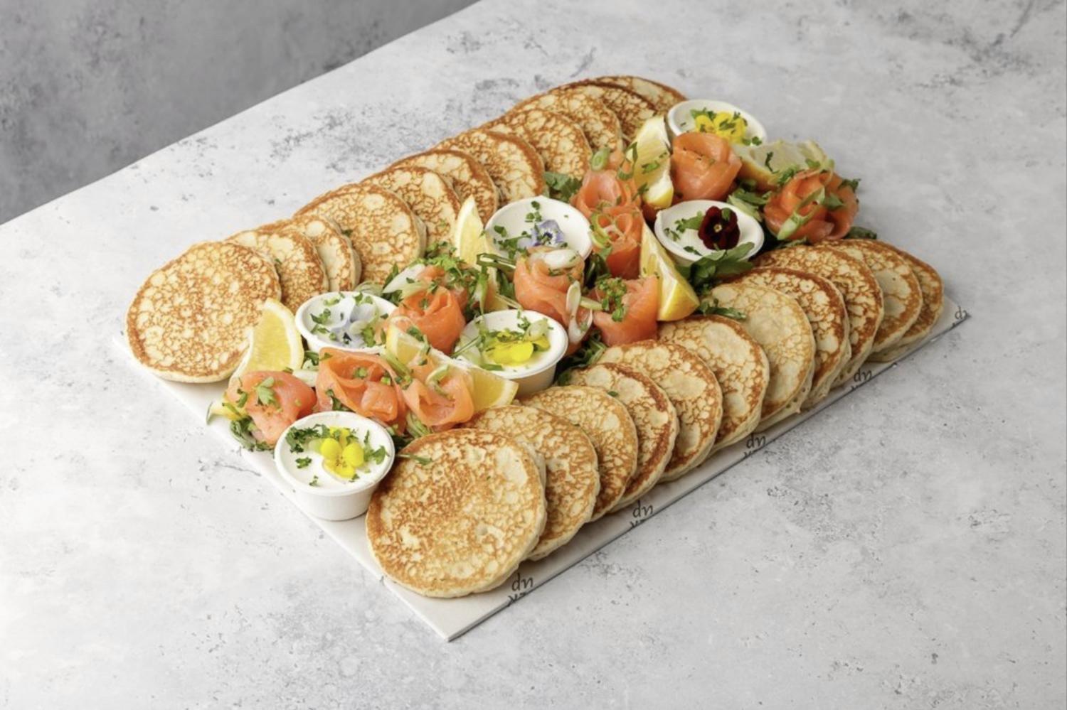Pancake Platter with Smoked Salmon & Cream Cheese