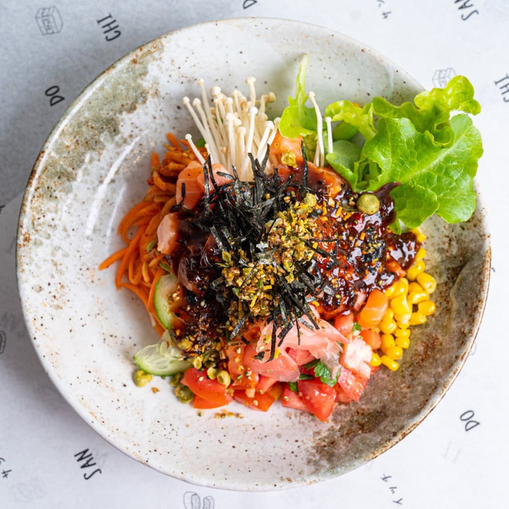 Teriyaki Salmon Salad Bowl