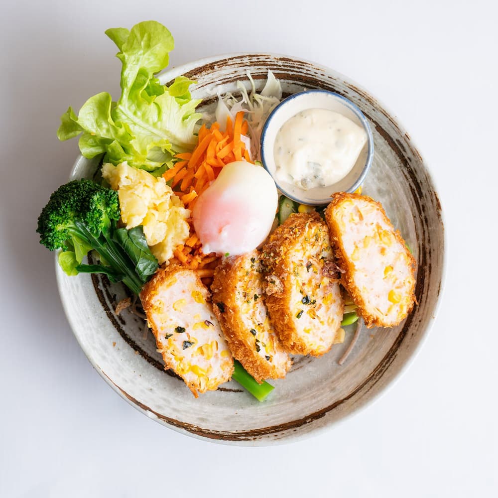 Prawn and Corn Katsu Salad Bowl