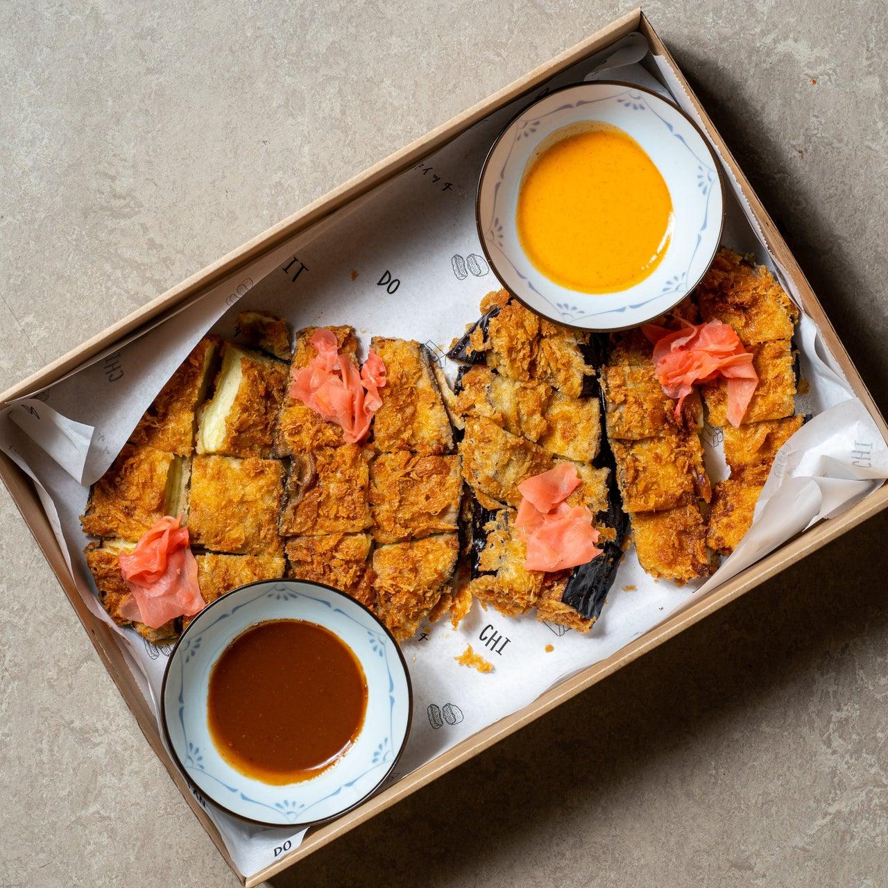 Mushroom and Eggplant Karaage Box