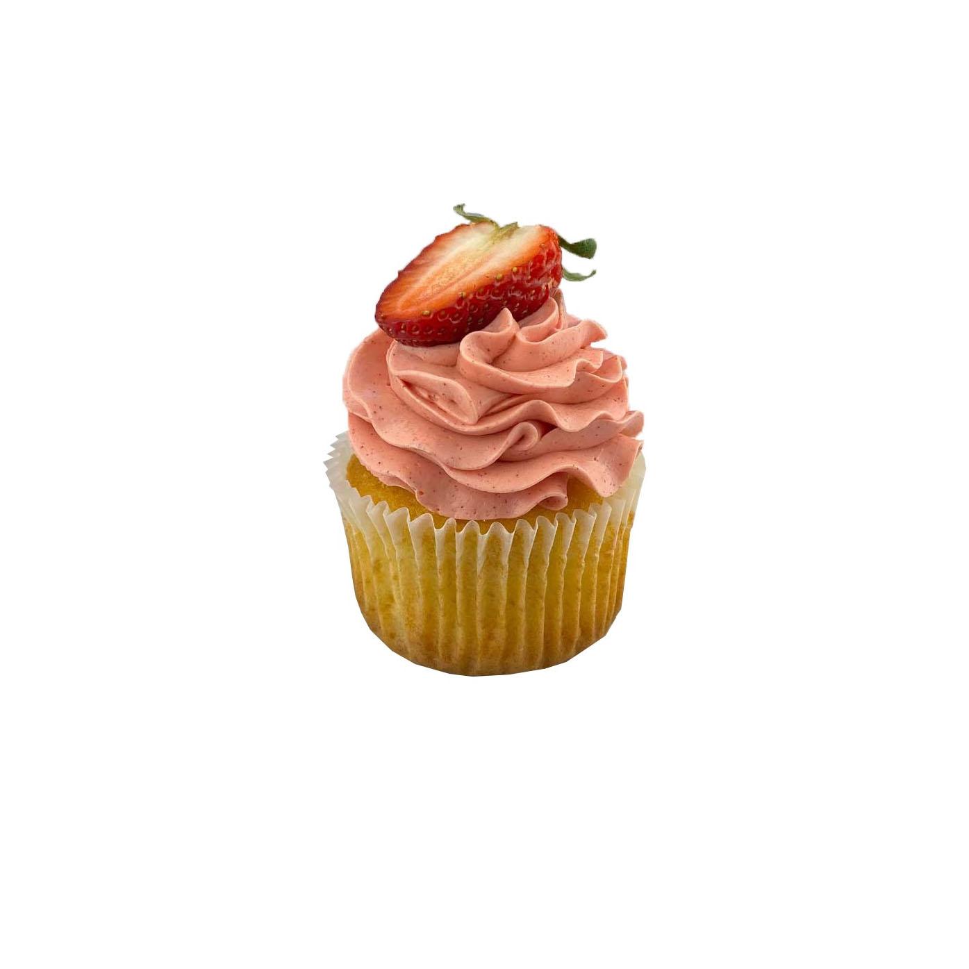 Vanilla Cupcakes w Strawberry Buttercream (Dozen)