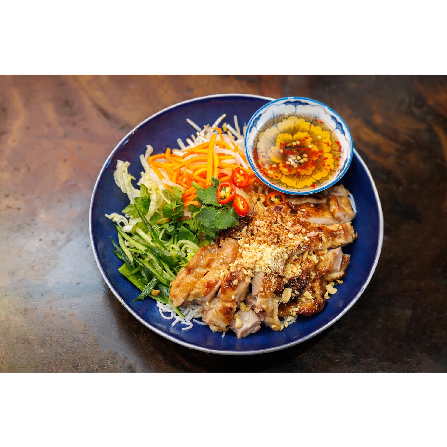 Grilled Chicken Noodle Salad | Bún Gà Nướng