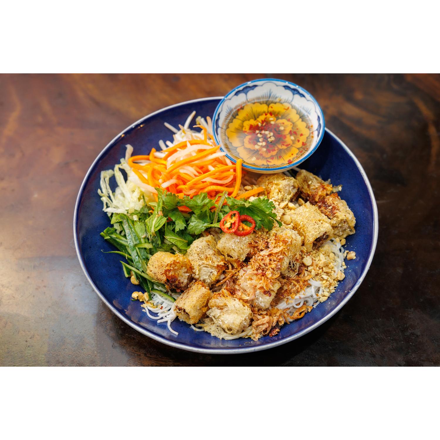 Lace Spring Roll Noodle Salad | Bún Chả Giò Rế