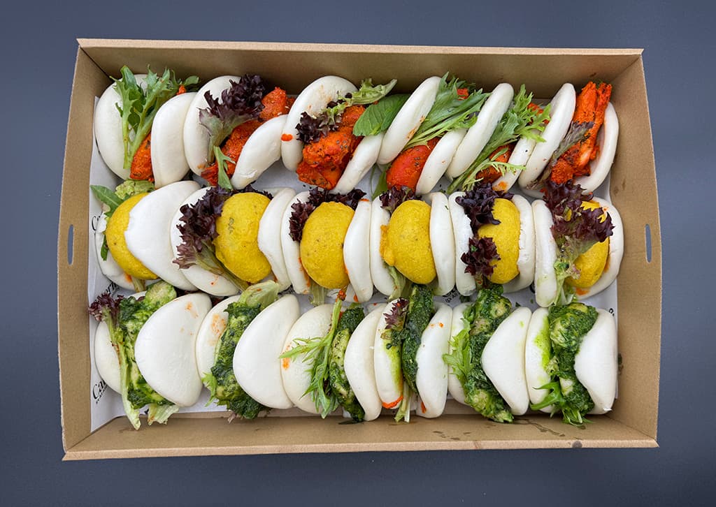Indian Style Assorted Bao Bun Platter (18 Pieces)