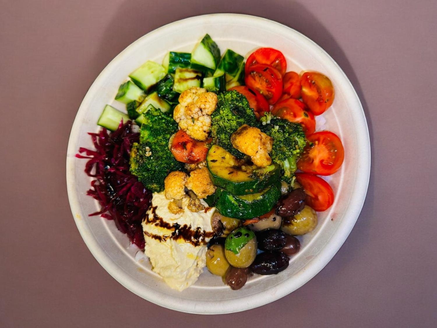 Vegan Mediterranean Sunshine Rice Bowl