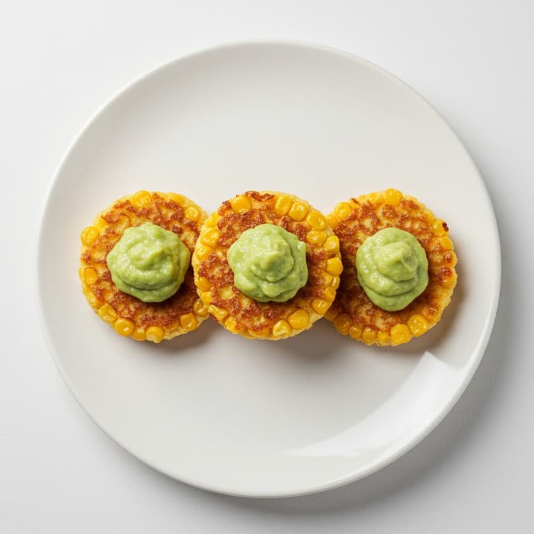 Blackened Corn and Mint Blinis
