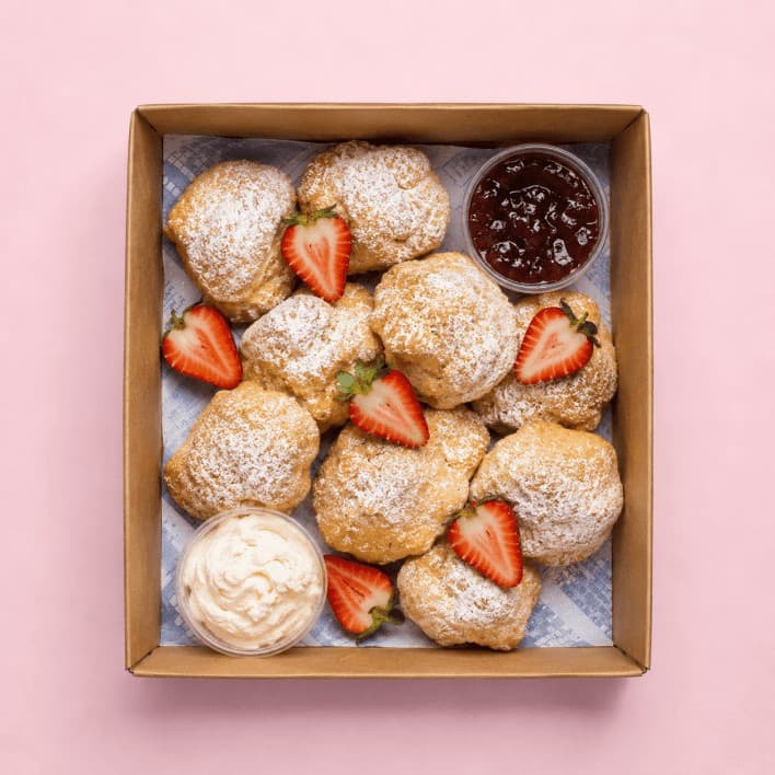 English Scones with Cream & Jam Box (6pcs)