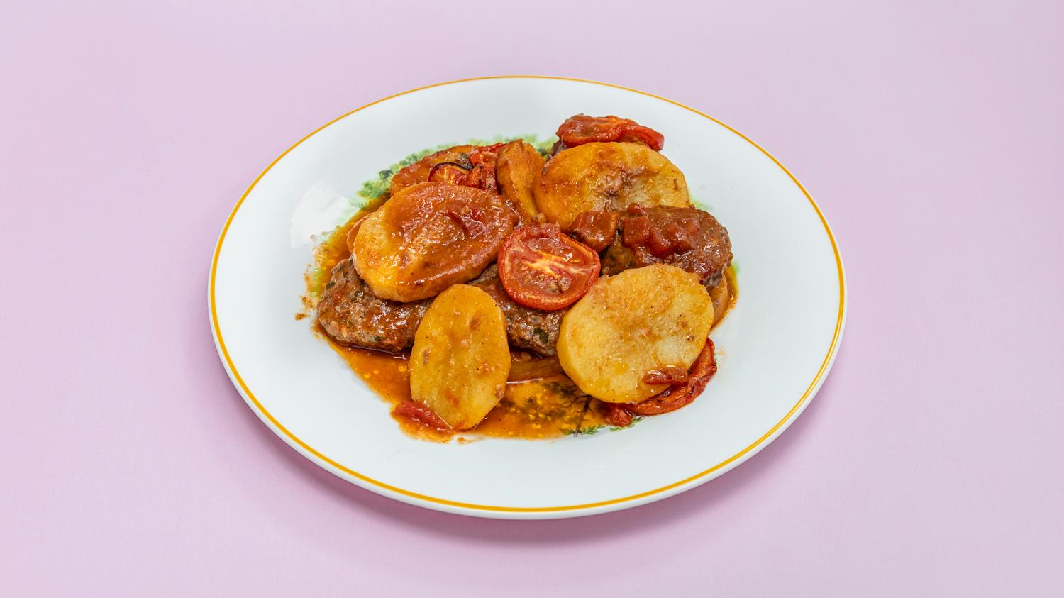 Meat patties and potato bake