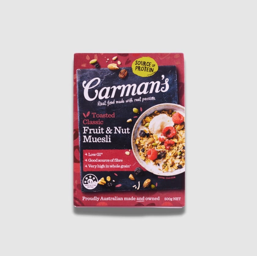 S3207Carmans Fruit & Nut Muesli, 500g 1 Unit