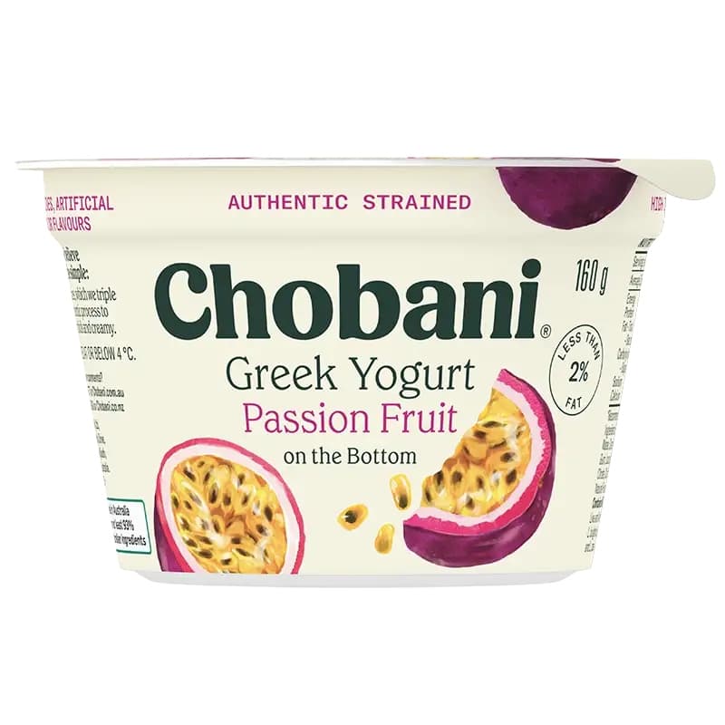 S3798Chobani Greek Yoghurt Passionfruit, 160g 8Ct