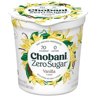S3810Chobani Greek Yoghurt No Sugar Vanilla, 8Ct