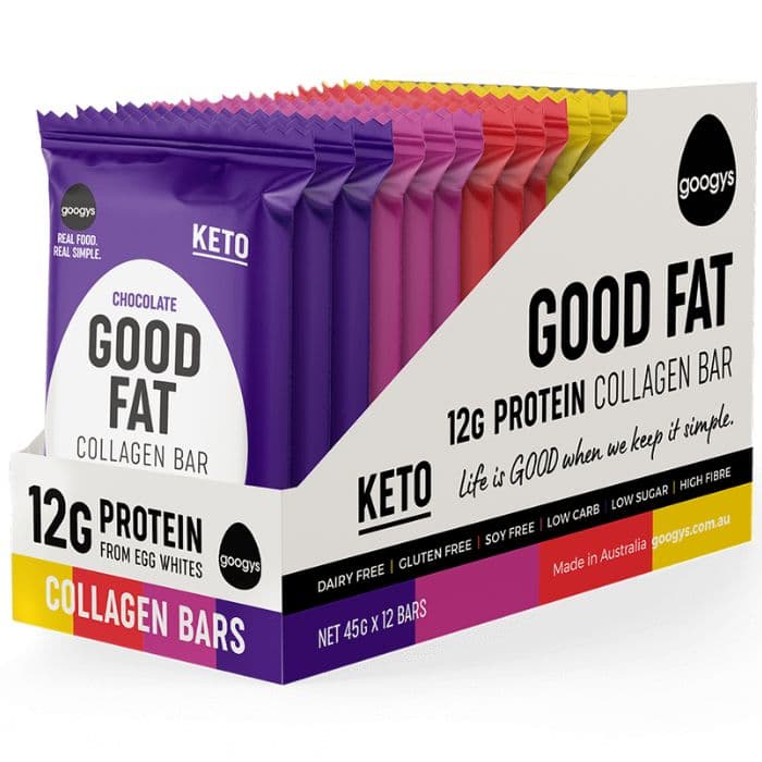 Googys, Keto Collagen Bar Mixed Flavour 12 x 55g