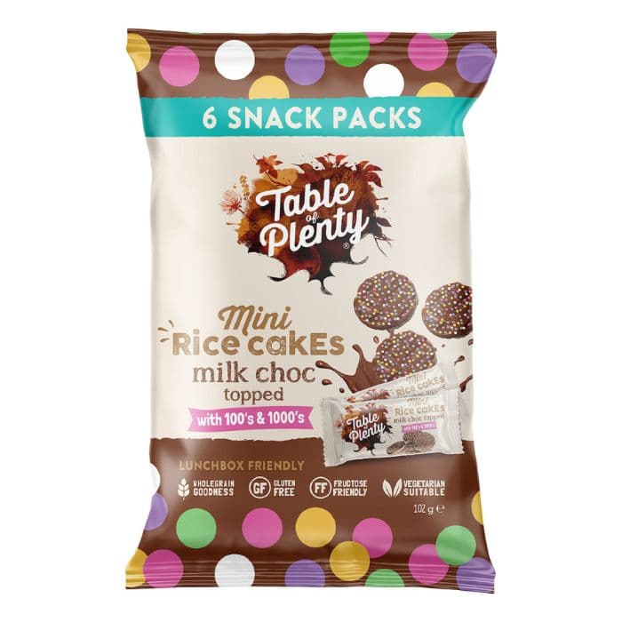 Table of Plenty Milk Choc Rice Cakes, 17G/6Pk