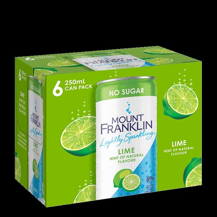 Mt Franklin Sparkling Water Lime 250ml 24pk