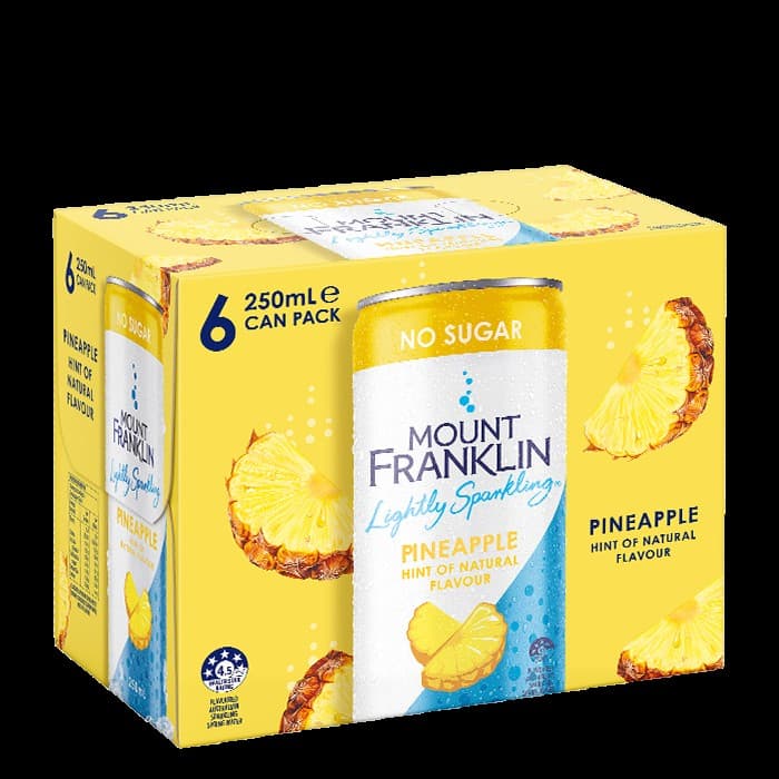 Mt Franklin Sparkling Water Pineapple 250ml 24pk