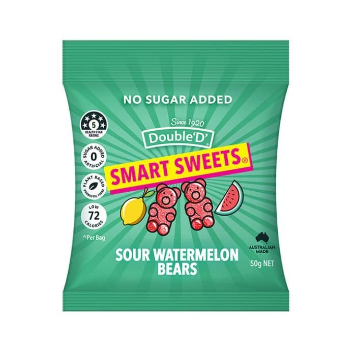 Double D, Smart Sweets Sour Watermelon 12 x 50g