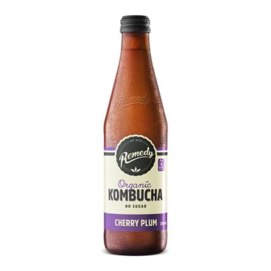 Remedy Cherry Plum Kombucha 330ML, 12Ctn