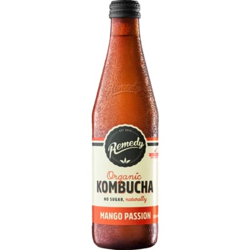 Remedy Mango Passionfruit Kombucha 330ML, 12Ctn
