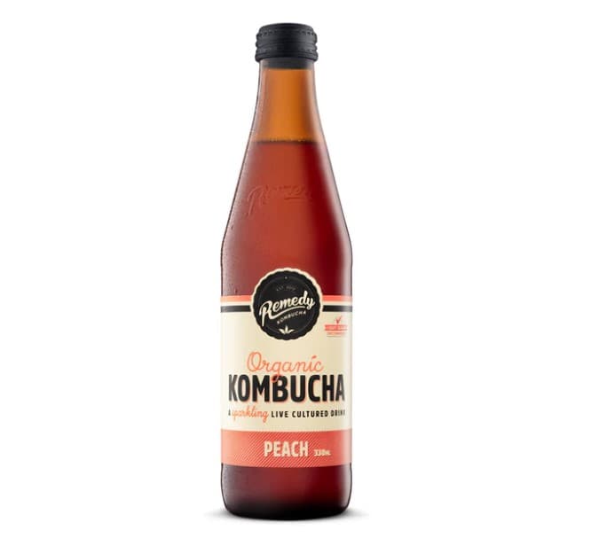 Remedy Peach Kombucha 330ML, 12Ctn