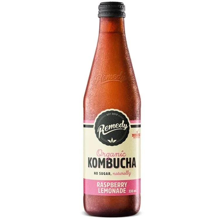Remedy Raspberry Lemonade Kombucha 330ML, 12Ctn