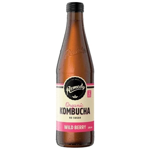 Remedy Wild Berry Kombucha 330ML, 12Ctn