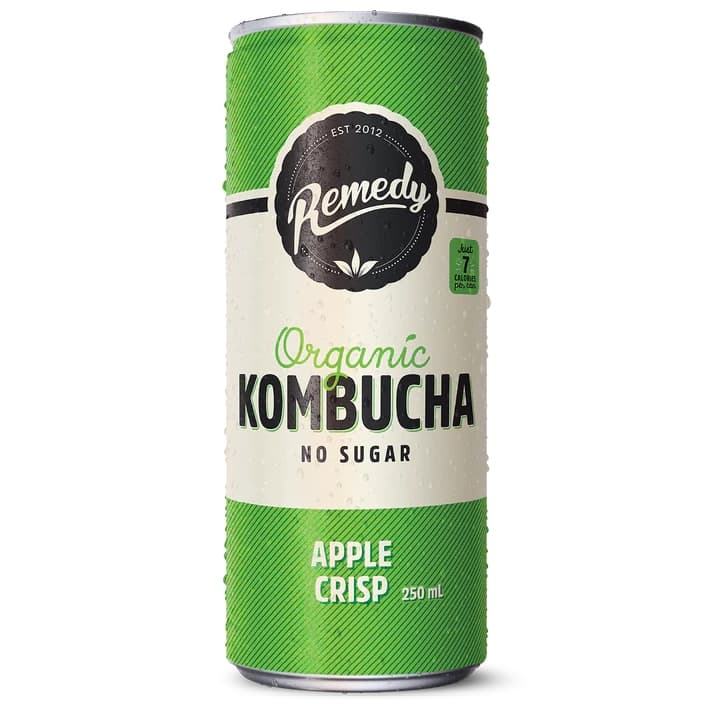 Remedy Apple Crisp Kombucha 250ML, 24Ctn