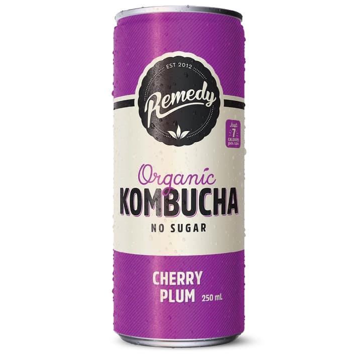 Remedy Cherry Plum Kombucha 250ML, 24Ctn
