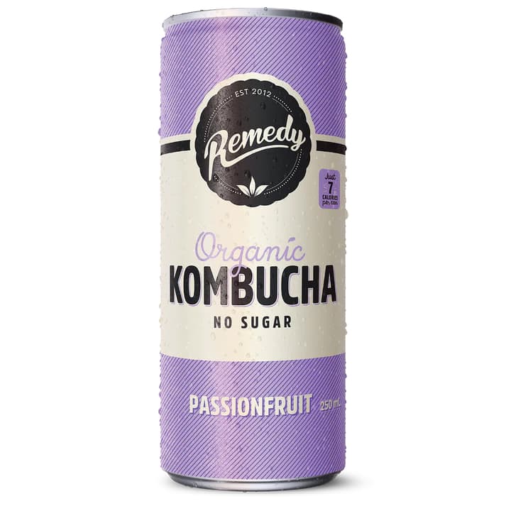 Remedy Passionfruit Kombucha 250ML, 24Ctn