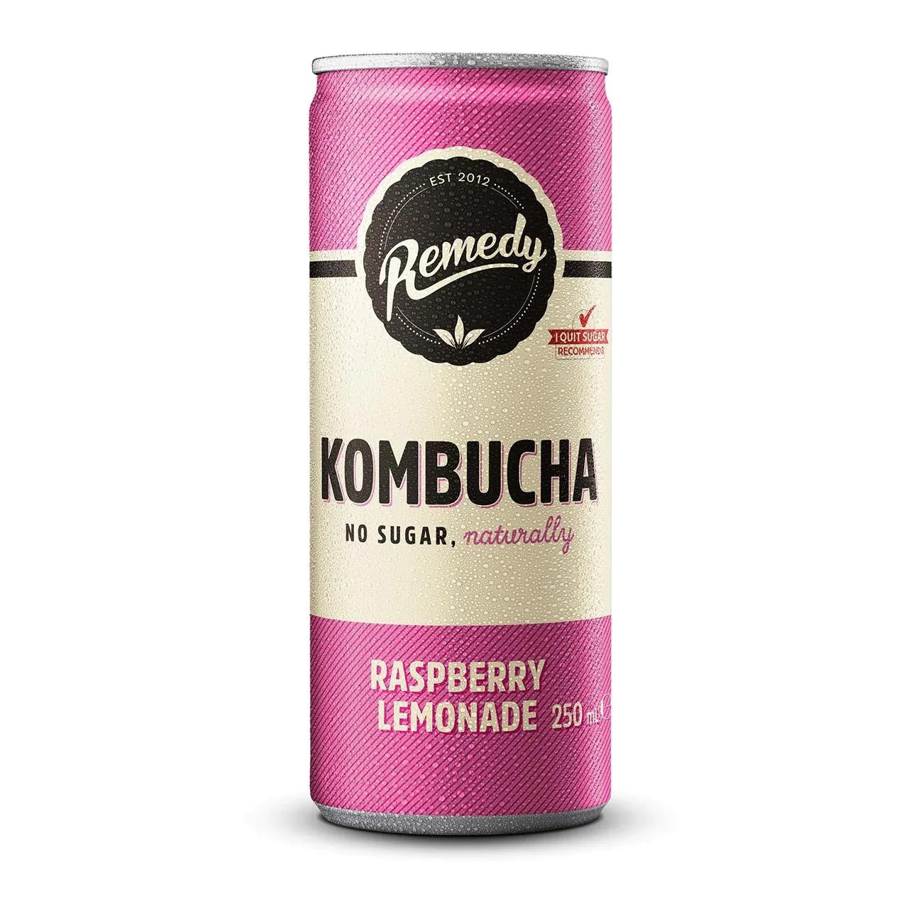 Remedy Raspberry Lemonade Kombucha 250ML, 24Ctn