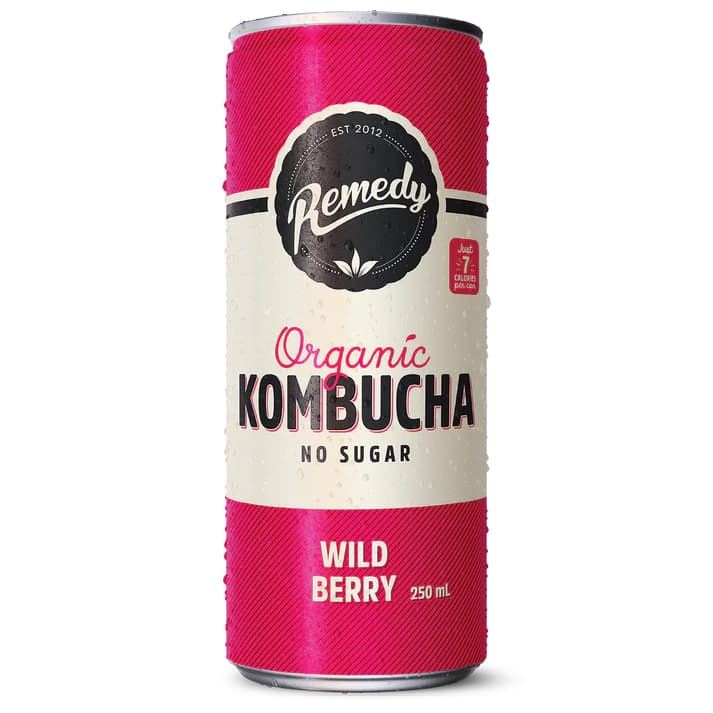 Remedy Wild Berry Kombucha 250ML, 24Ctn