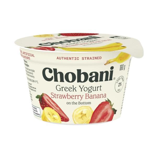 Chobani Strawberry Banana Greek Yoghurt 160G, 8Pk