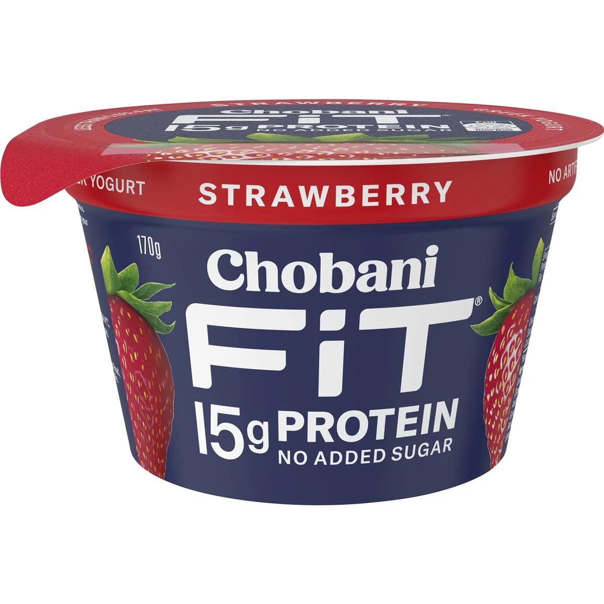 Chobani Fit Strawberry Protein Yoghurt 170G, 8Pk