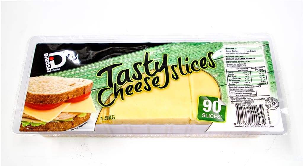 DiRossi Sliced Tasty Cheese Slices 1.5KG, 1 Unit