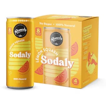 Remedy Sodaly Lemon Squash 250ML, 12Ctn