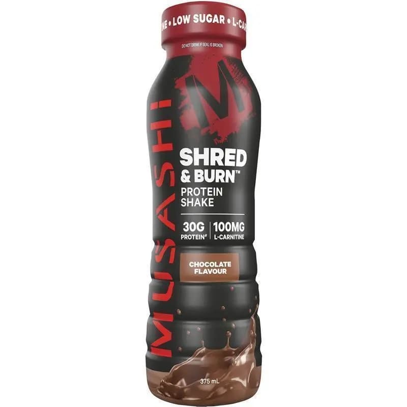 Musashi Shred & Burn Protein Shake 375ML, 6Ctn