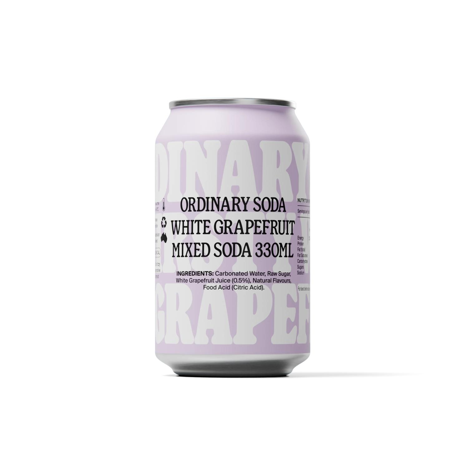 Ordinary Soda White Grapefruit 330ML, 12x12Ctn