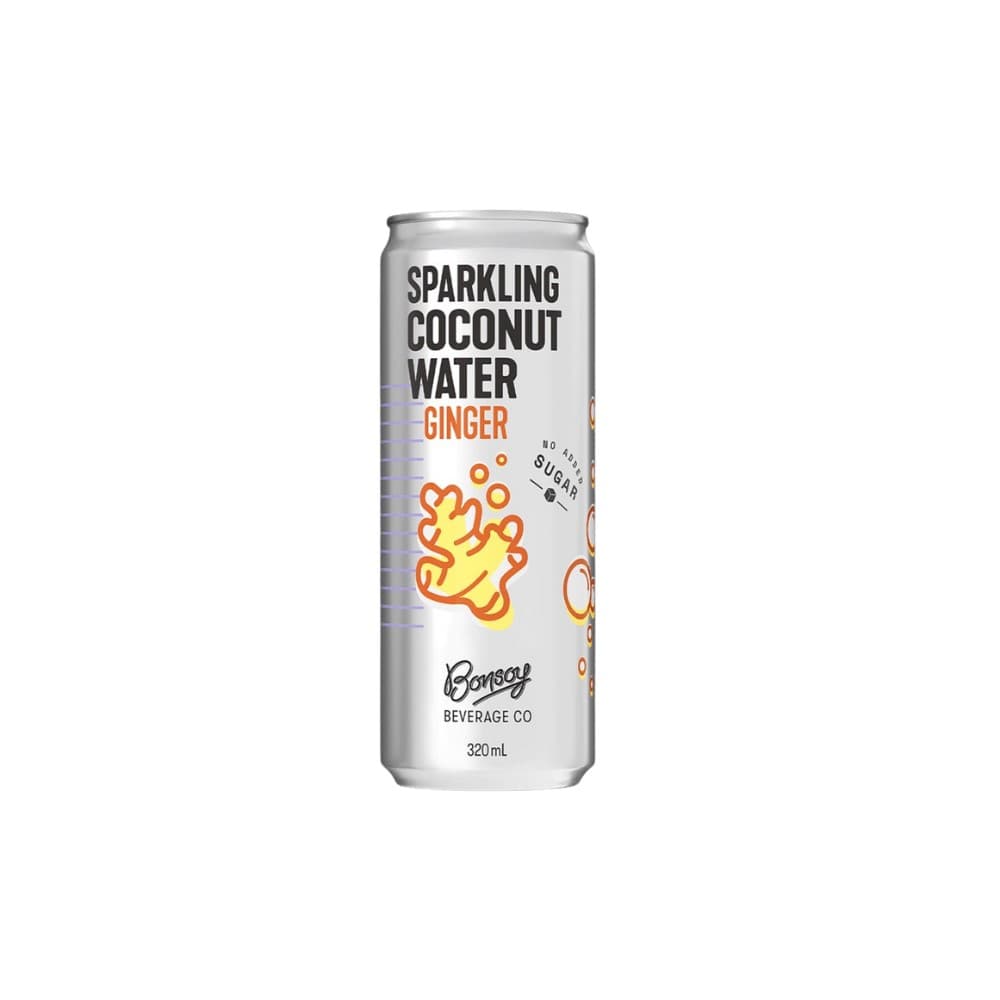 Bonsoy Ginger Sparkling Coconut Water 320ML,12Ctn