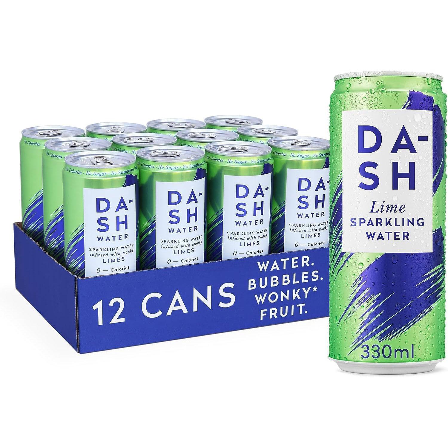 Dash Lime Sparkling Water 300ml, 12 Carton