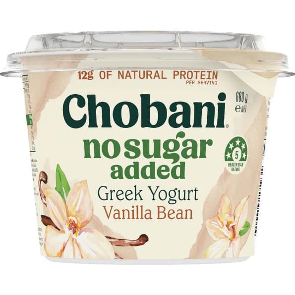 Chobani No Sugar Vanilla Bean 680g