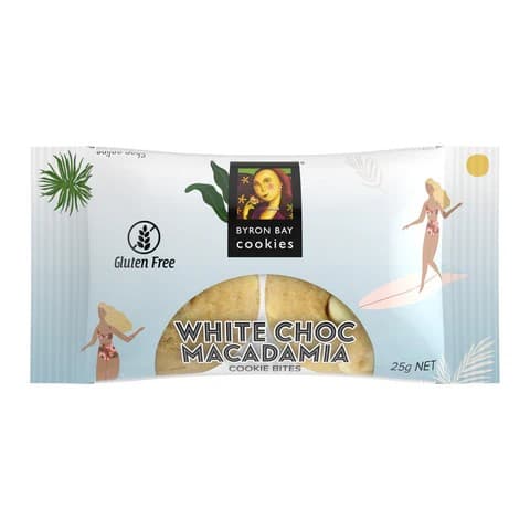 Byron Bay GF White Choc & Mac Twin Pk 25g 100pk