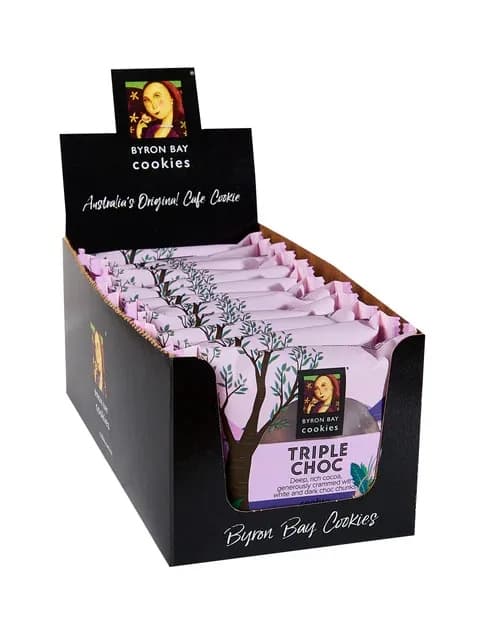 Byron Bay GF Triple Choc Fudge Cookies, 60G/12Pk