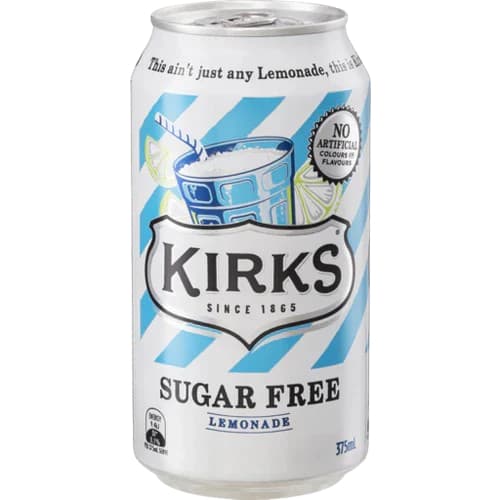 Kirks Sugar Free Lemonade 375ML, 20Ctn