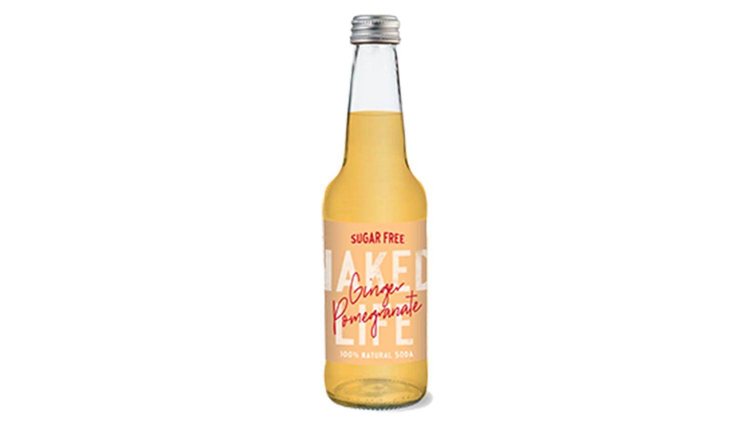 Naked Life SF Ginger Pome Soda 330ml, 12 Pack